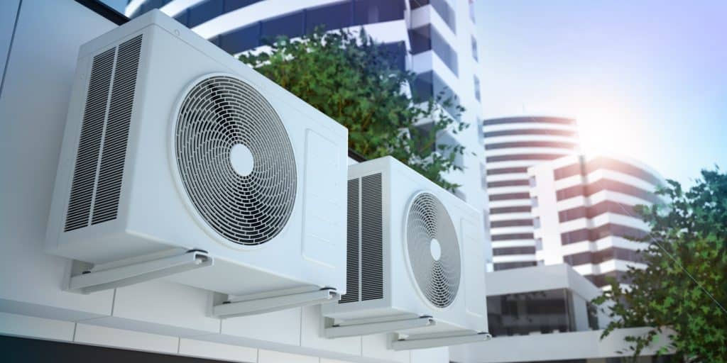 Air conditioning units outside business